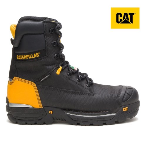 Pánské Pracovní Boty Caterpillar Excavator LT 8" Waterproof TX Composite Toe CSA Černé/Žluté (CZ-9BHM)